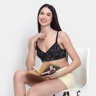 Ladies' 100% Cotton Non-Padded Bra, Navy Blue, small image number null